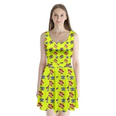 Camera pattern          Split Back Mini Dress