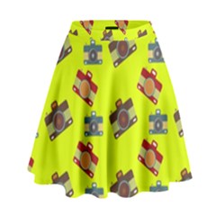 Camera pattern                  High Waist Skirt