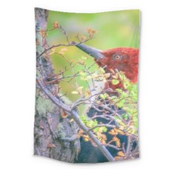 Woodpecker At Forest Pecking Tree, Patagonia, Argentina Large Tapestry by dflcprints