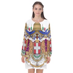 Greater Coat Of Arms Of Italy, 1870-1890 Long Sleeve Chiffon Shift Dress  by abbeyz71