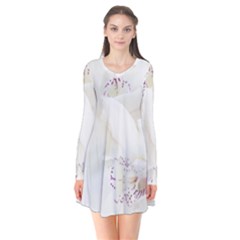 Orchids Flowers White Background Flare Dress by Nexatart