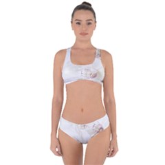 Orchids Flowers White Background Criss Cross Bikini Set by Nexatart