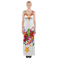 Heart Flowers Sign Maxi Thigh Split Dress