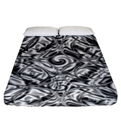Gray Scale Pattern Tile Design Fitted Sheet (king Size)