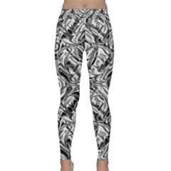 Gray Scale Pattern Tile Design Classic Yoga Leggings by Nexatart