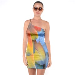 Spring Parrot Parrot Feathers Ara One Soulder Bodycon Dress by Nexatart