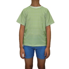 Gingham Check Plaid Fabric Pattern Kids  Short Sleeve Swimwear by Nexatart