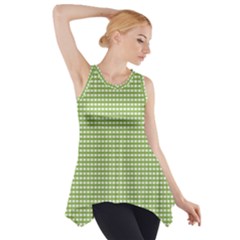 Gingham Check Plaid Fabric Pattern Side Drop Tank Tunic