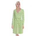 Gingham Check Plaid Fabric Pattern Long Sleeve Velvet Front Wrap Dress View1