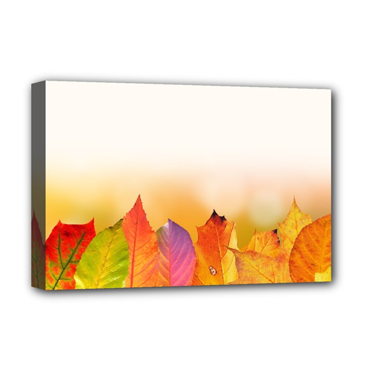 Autumn Leaves Colorful Fall Foliage Deluxe Canvas 18  x 12  