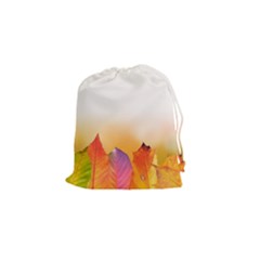 Autumn Leaves Colorful Fall Foliage Drawstring Pouches (small) 