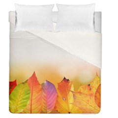 Autumn Leaves Colorful Fall Foliage Duvet Cover Double Side (queen Size) by Nexatart