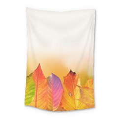 Autumn Leaves Colorful Fall Foliage Small Tapestry by Nexatart