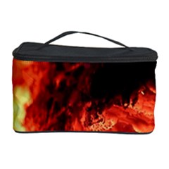 Fire Log Heat Texture Cosmetic Storage Case by Nexatart