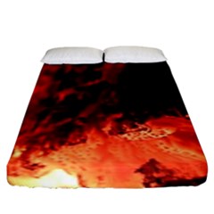 Fire Log Heat Texture Fitted Sheet (king Size)