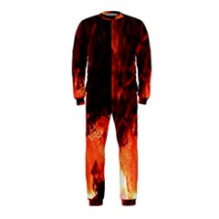 Fire Log Heat Texture Onepiece Jumpsuit (kids) by Nexatart