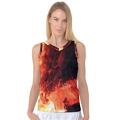 Fire Log Heat Texture Women s Basketball Tank Top by Nexatart