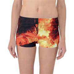 Fire Log Heat Texture Reversible Boyleg Bikini Bottoms by Nexatart