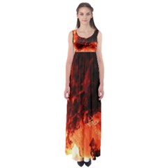 Fire Log Heat Texture Empire Waist Maxi Dress by Nexatart