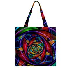 Eye Of The Rainbow Zipper Grocery Tote Bag by WolfepawFractals