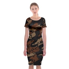 Safari Camo Classic Short Sleeve Midi Dress by DressitUP