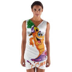 Carrot Cake Punny Wrap Front Bodycon Dress