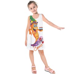 Carrot Cake Punny Kids  Sleeveless Dress by EhLeaf