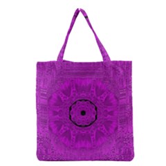 Purple Mandala Fashion Grocery Tote Bag by pepitasart