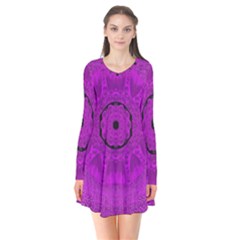 Purple Mandala Fashion Flare Dress by pepitasart