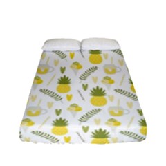 Pineapple Fruit And Juice Patterns Fitted Sheet (full/ Double Size) by TastefulDesigns