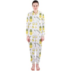 Pineapple Fruit And Juice Patterns Hooded Jumpsuit (ladies)  by TastefulDesigns