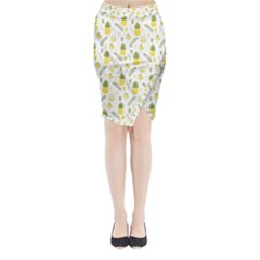 Pineapple Fruit And Juice Patterns Midi Wrap Pencil Skirt by TastefulDesigns