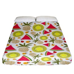 Summer Fruits Pattern Fitted Sheet (king Size) by TastefulDesigns