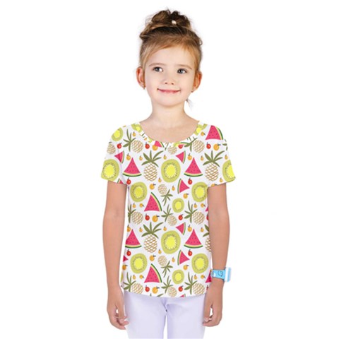 Summer Fruits Pattern Kids  One Piece Tee by TastefulDesigns