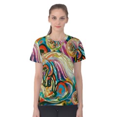 Abstract Horses Women s Cotton Tee