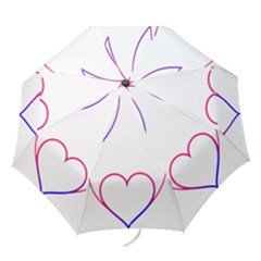 Heart Flame Logo Emblem Folding Umbrellas