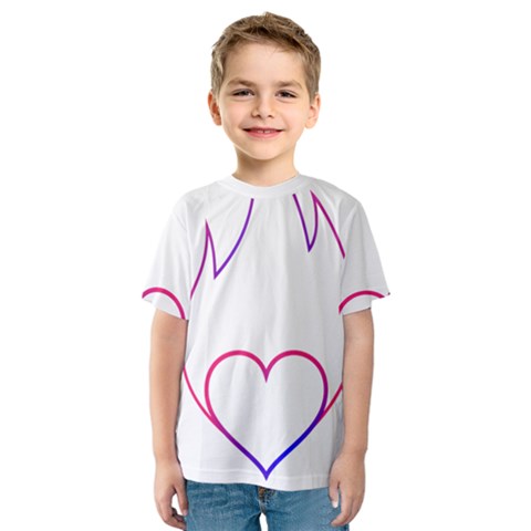 Heart Flame Logo Emblem Kids  Sport Mesh Tee by Nexatart