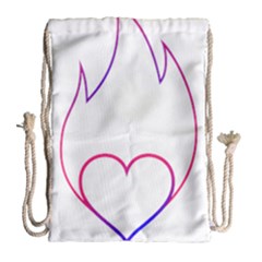 Heart Flame Logo Emblem Drawstring Bag (large) by Nexatart