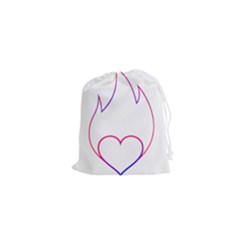 Heart Flame Logo Emblem Drawstring Pouches (xs)  by Nexatart