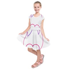 Heart Flame Logo Emblem Kids  Short Sleeve Dress