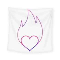 Heart Flame Logo Emblem Square Tapestry (small) by Nexatart