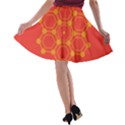 Pentagon Cells Chemistry Yellow A-line Skater Skirt View2