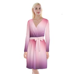 Background Blurry Template Pattern Long Sleeve Velvet Front Wrap Dress