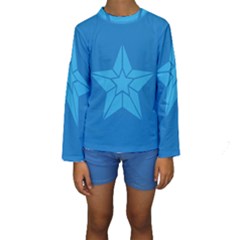 Star Design Pattern Texture Sign Kids  Long Sleeve Swimwear by Nexatart