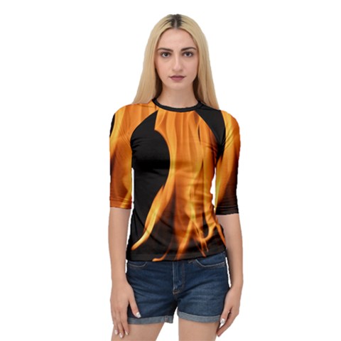 Fire Flame Pillar Of Fire Heat Quarter Sleeve Tee by Nexatart