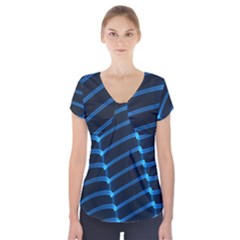 Background Light Glow Blue Short Sleeve Front Detail Top by Nexatart