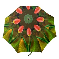 Tulip Flower Background Nebulous Folding Umbrellas by Nexatart