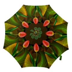 Tulip Flower Background Nebulous Hook Handle Umbrellas (medium) by Nexatart