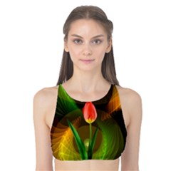 Tulip Flower Background Nebulous Tank Bikini Top by Nexatart