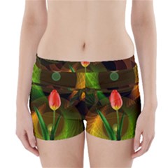 Tulip Flower Background Nebulous Boyleg Bikini Wrap Bottoms by Nexatart